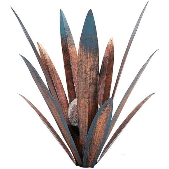 2pcs Tequila Rustic Sculpture Metal Agave Plant Home Decor Rustic Hand Painted - Picture 4 of 6